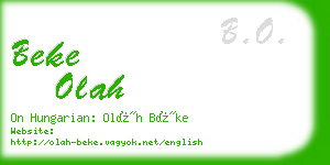 beke olah business card